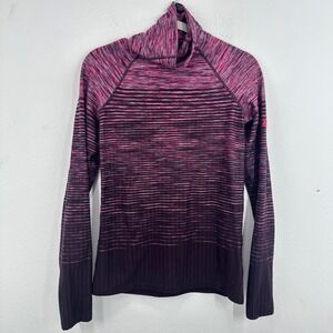 Nike Pro Hyperwarm Top Womens Medium Pink Purple Long Sleeve Pullover Turtleneck
